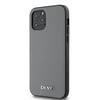 DKNY PU Leather Sidabrinis Metal Logo Magsafe dėklas telefonui Apple iPhone 12/12 Pro pilkos spalvos
