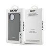 DKNY PU Leather Sidabrinis Metal Logo Magsafe dėklas telefonui Apple iPhone 13 pilkos spalvos