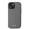 DKNY PU Leather Sidabrinis Metal Logo Magsafe dėklas telefonui Apple iPhone 13 pilkos spalvos