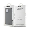 DKNY PU Leather Sidabrinis Metal Logo Magsafe dėklas telefonui Apple iPhone 12/12 Pro pilkos spalvos