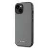 DKNY PU Leather Sidabrinis Metal Logo Magsafe dėklas telefonui Apple iPhone 14 pilkos spalvos