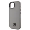 DKNY PU Leather Stack Logo Magsafe dėklas telefonui Apple iPhone 15 pilkos spalvos
