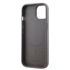 DKNY PU Leather Stack Logo Magsafe dėklas telefonui Apple iPhone 15 pilkos spalvos