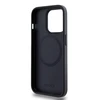 DKNY PU Leather Stack Logo Magsafe dėklas telefonui Apple iPhone 15 Pro juodos spalvos