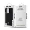 DKNY PU Leather Stack Logo Magsafe Apple iPhone 16 Pro dėklas telefonui juodos spalvos