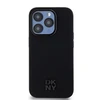 DKNY PU Leather Stack Logo Magsafe dėklas telefonui Apple iPhone 15 Pro Max juodos spalvos