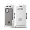 DKNY PU Leather Stack Logo Magsafe dėklas telefonui Apple iPhone 15 pilkos spalvos