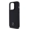 DKNY PU Leather Stack Logo Magsafe dėklas telefonui Apple iPhone 15 Pro juodos spalvos