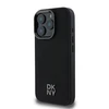 DKNY PU Leather Stack Logo Magsafe Apple iPhone 16 Pro dėklas telefonui juodos spalvos