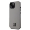 DKNY PU Leather Stack Logo Magsafe dėklas telefonui Apple iPhone 15 pilkos spalvos