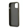 DKNY PU Leather Stack Logo Wrist Strap dėklas telefonui Apple iPhone 14 rudos spalvos
