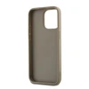 DKNY PU Leather Stack Logo Wrist Strap dėklas telefonui Apple iPhone 14 Pro Max rusvai gelsvas