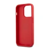 DKNY PU Leather Stack Logo Wrist Strap dėklas telefonui Apple iPhone 14 Pro raudonos spalvos