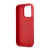 DKNY PU Leather Stack Logo Wrist Strap dėklas telefonui Apple iPhone 15 Pro raudonos spalvos