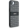 Dėklas DKNY Repeat Texture Pattern with Tonal Stripe for Apple iPhone 16e juodos spalvos