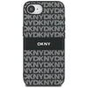 Dėklas DKNY Repeat Texture Pattern with Tonal Stripe for Apple iPhone 16e juodos spalvos