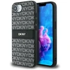 Dėklas DKNY Repeat Texture Pattern with Tonal Stripe for Apple iPhone 16e juodos spalvos