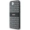 Dėklas DKNY Repeat Texture Pattern with Tonal Stripe for Apple iPhone 16e juodos spalvos