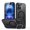 ESR Classic Hybrid KickStand HaloLock MagSafe & TEMPERED GLASS Apple iPhone 16 dėklas telefonui juodos spalvos
