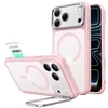 ESR Classic Hybrid su atlenkiama kojelė MagSafe dėklas iPhone 18 Pro / 17 Pro – matinė rožinė