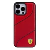 Ferrari Perforated Waves Metal Logo - dėklas skirtas Apple iPhone 15 Pro Raudona