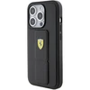 Ferrari Grip Stand Metal Logo Apple iPhone 15 Pro Max - dėklas telefonui juodos spalvos
