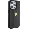 Ferrari Grip Stand Metal Logo Apple iPhone 15 Pro Max - dėklas telefonui juodos spalvos