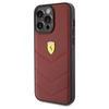 Ferrari Leather Stitched Lines dėklas, skirtas iPhone 15 Pro Max - raudonas