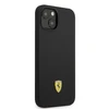 Ferrari FEHMSIP14SBK Apple iPhone 14 6.1" dėklas telefonui juodos spalvos silikoninis Metal Logo Magsafe