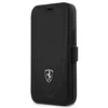 Dėklas Ferrari FEOGOFLBKP12SBK iPhone 12 mini 5.4" juodas/juodas book Off Track Perforated