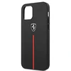 Ferrari FEOMSHCP12LBK Apple iPhone 12 Pro Max dėklas telefonui juodos spalvos Off Track Leather Nylon Stripe