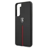 Ferrari FEOSIHCS21MBK S21 Plus G996 dėklas telefonui juodos spalvos Off Track Leather Nylon Stripe