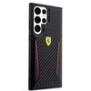 Dėklas Ferrari FEHCS23LNPYK S23 Ultra S918 juodas/juodas kietas anglies kontrasto kraštai