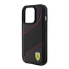 Apple iPhone 15 Pro Ferrari dėklas Perforated Waves Metal Logo (FEHCP15LPWAK) juodos spalvos