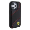 Apple iPhone 15 Pro Ferrari dėklas Perforated Waves Metal Logo (FEHCP15LPWAK) juodos spalvos
