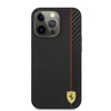 „Ferrari FESAXHCP13XBK iPhone 13 Pro Max“ 6,7 colio juodas kietas dėklas „On Track Carbon Stripe“