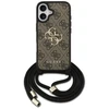 Original dėklas GUESS 4G Big Logo Cord Stap Crossbody skirtas Apple iPhone 17 rudos spalvos