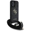 GUESS dėklas skirtas Apple iPhone 16 Plus GUHCP16MP4GMGCRK (CBDY PU 4G Big Logo W/Cord Strap) juodos spalvos