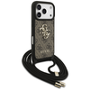 Dėklas Guess 4G Big Logo Cord Stap Crossbody skirtas Apple iPhone 17 Pro rudos spalvos