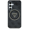 Guess 4G Glitter Triangle Mygtukai MagSafe Samsung Galaxy S25 Ultra dėklas telefonui juodos spalvos