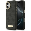Guess 4G Logo Plate MagSafe dėklas skirtas Apple iPhone 17 juodos spalvos