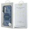 Guess 4G Round Patch Classic Logo MagSafe Samsung Galaxy S25 Plus dėklas telefonui mėlynos spalvos
