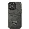 Dėklas GUESS GUHCP13LP4TPK IPHONE 13 PRO / 13 6.1 "Juodas / Juodas HARDCASE 4G TRIANGLE CARDSLOT LOGO