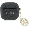 Guess 4G Script PC/PU Charm dėklas skirtas Apple AirPods 4 juodos spalvos