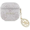 Guess 4G Script PC/PU Charm dėklas skirtas AirPods 4 rožinės spalvos