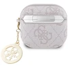 Guess 4G Script PC/PU Charm dėklas skirtas AirPods 4 rožinės spalvos