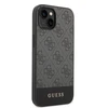 Guess 4G Bottom Stripe Metal Logo Collection – dėklas, skirtas iPhone 14 Plus (pilkas)
