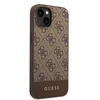Dėklas GUESS Hardcase 4G Stripe Collection GUHCP14MG4GLBR galinis dangtelis, Apple, iPhone 14 Plus, ruda, 6,7 colio