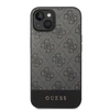 Guess 4G Bottom Stripe Metal Logo Collection – dėklas, skirtas iPhone 14 Plus (pilkas)