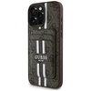 Guess 4G Stripes su portfelem Magsafe Apple iPhone 16 Pro Max dėklas telefonui rudos spalvos
